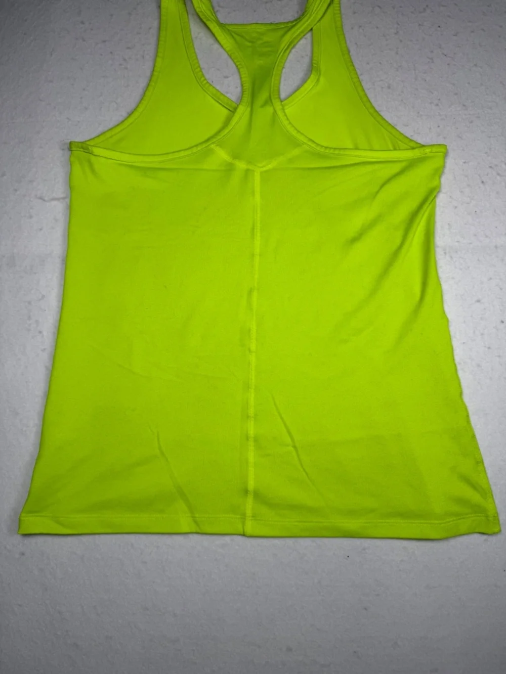 Nike Dri Fit Women's Neon Yellow Solid Razorback Tank Top Size Medium EUC
